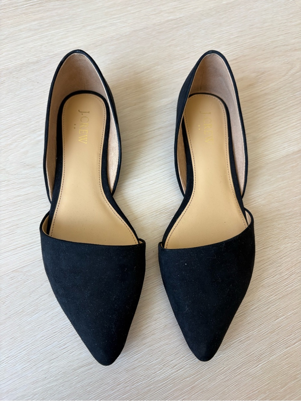 J. Crew Black Pointed D'Orsay Flats